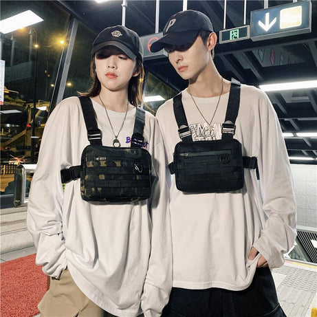 Multi-purpose Tooling Shoulder Hip-hop Chest Bag Front Hanging Vest