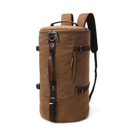 Men Travel Backpack Male Canvas Luggage Duffel Cylinder Bag Mountaineering Hiking Backpack For Men