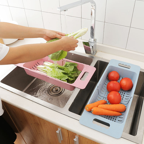 Sink telescopic vegetable basket