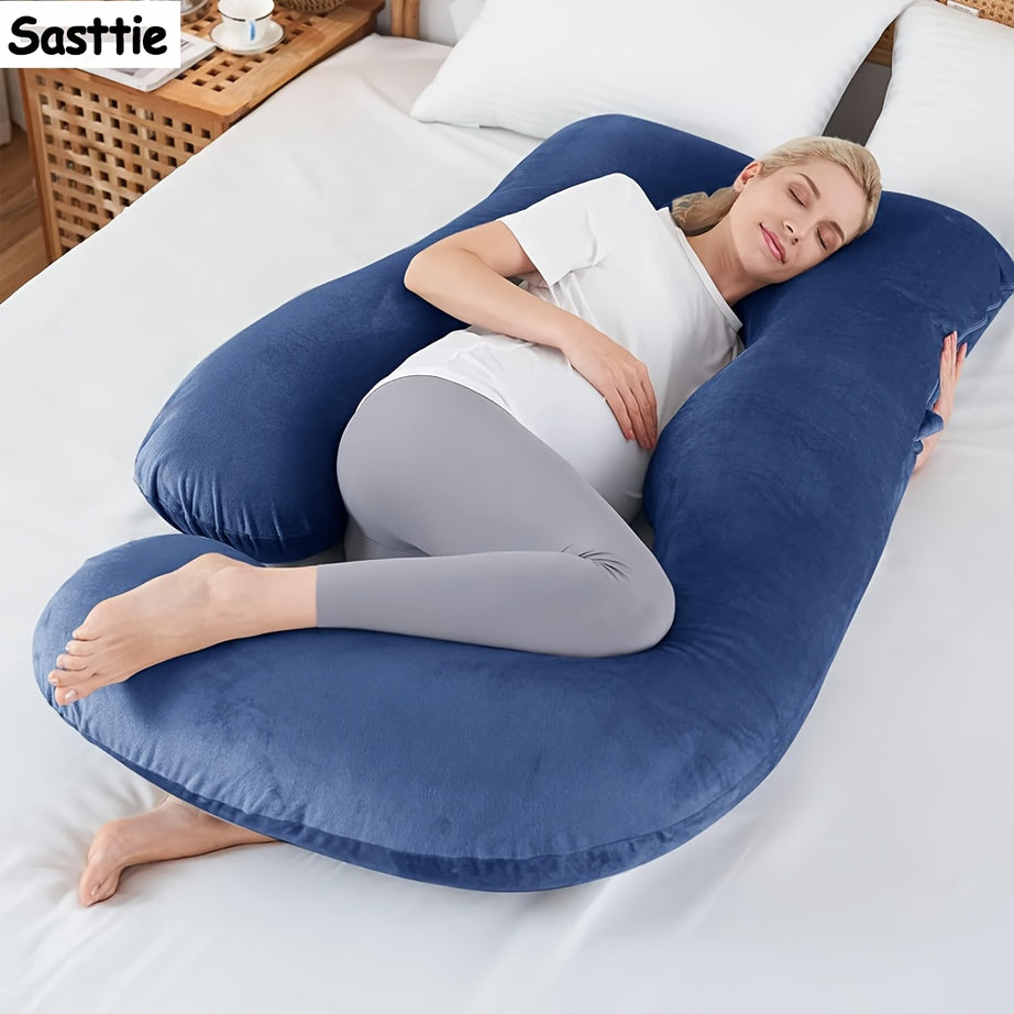 Ultimate U-Shaped Pregnancy Pillow - Full Body Support for Side Sleepers, Removable Velvet Cover, Must-Have Maternity Pillow for Pregnant Women, Promotes Comfortable Sleep and Relaxation