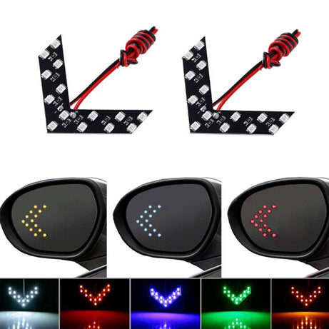 2pcs Arrow Panel 14 SMD LED Car Side Mirror Indicator Light Auto Turn Signal Light Car Styling LED Rear View Mirror AE