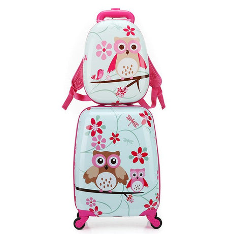 Cartoon Animal Kids Rolling Luggage Set Spinner Suitcase