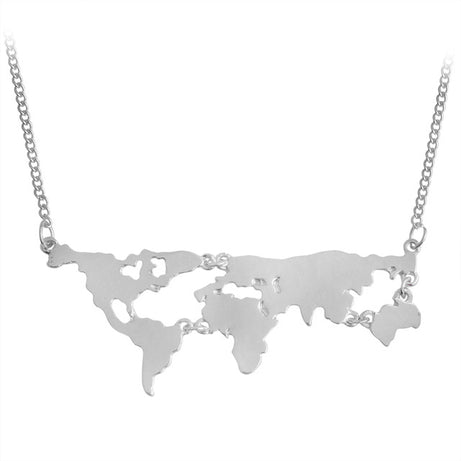 Globe World Map Necklace