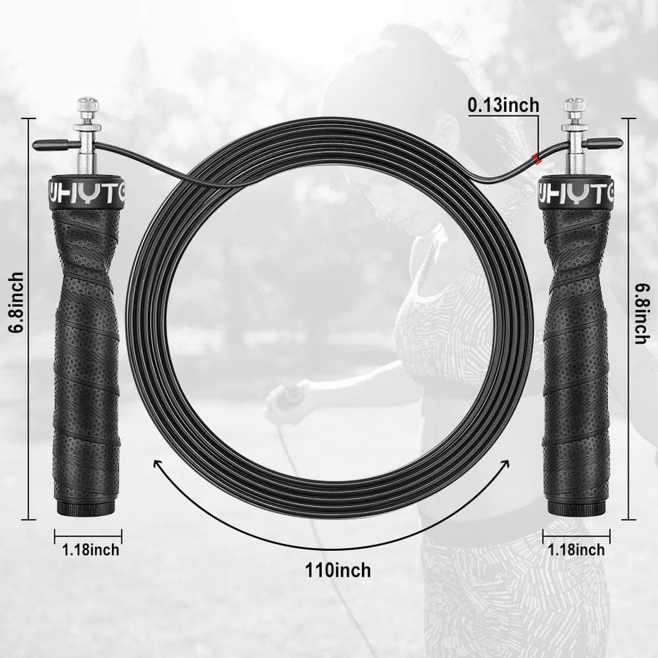 3mm Fitness Speed Jump Rope Crossfit Skipping Ropes Weighted Jumping Excise Workout with Ball Bearings Anti-Slip Handles