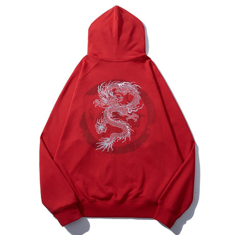 Mens Embroidered Golden Dragon Cotton Sweatshirt