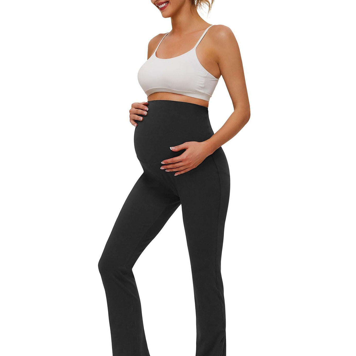 Buttery Soft Fold Over Straight Leg Leggings, Two Ways to Wear, Before During After Pregnancy