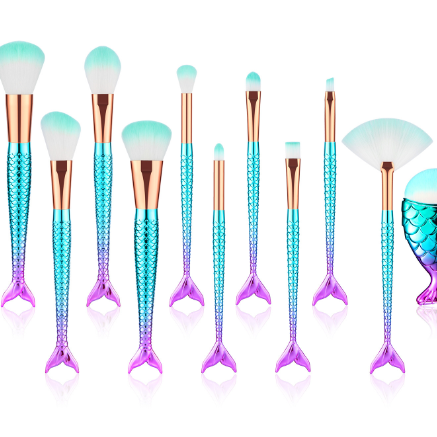 Mermaid Shaped Makeup Brushes