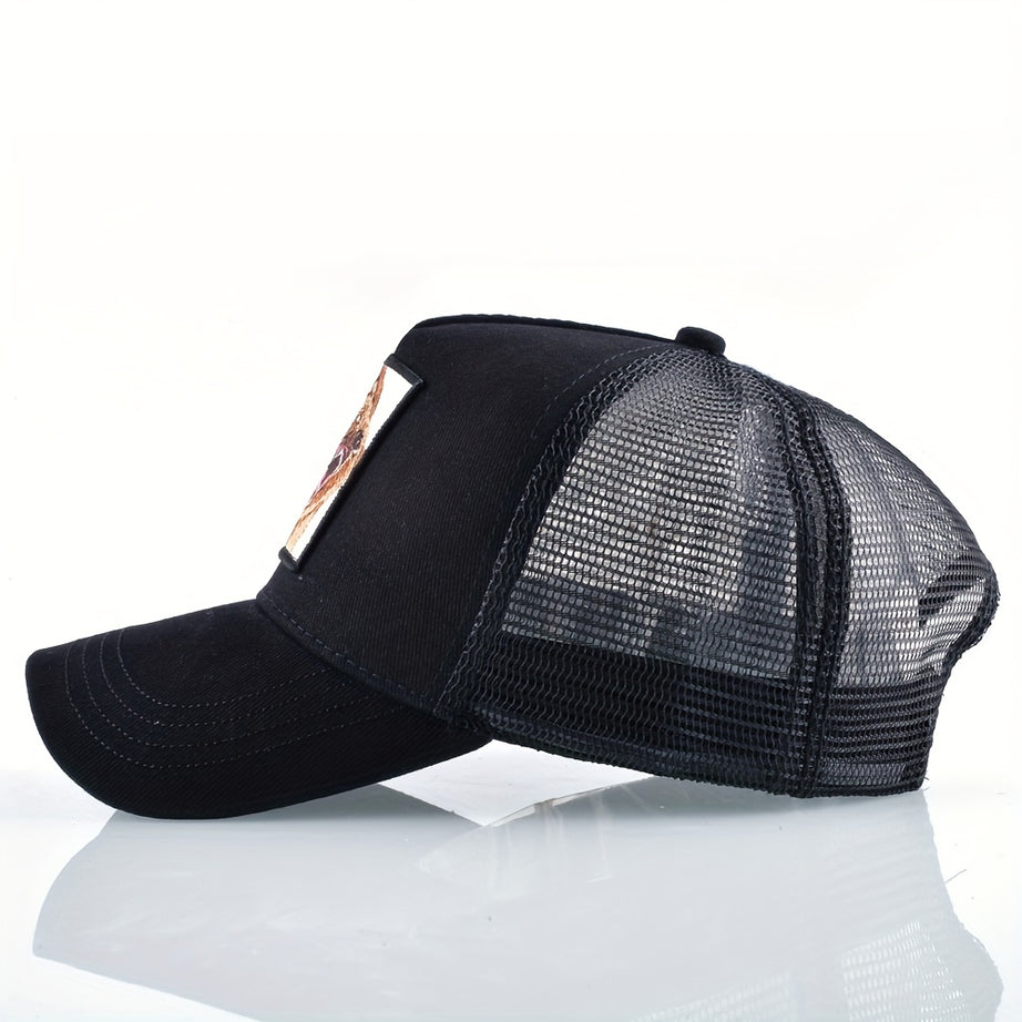 Fashion Embroidery Baseball Cap  Animal Bear Sunshade Breathable Hip-hop Cap Summer Truck Driver Duck Tongue Cap For Men And Women