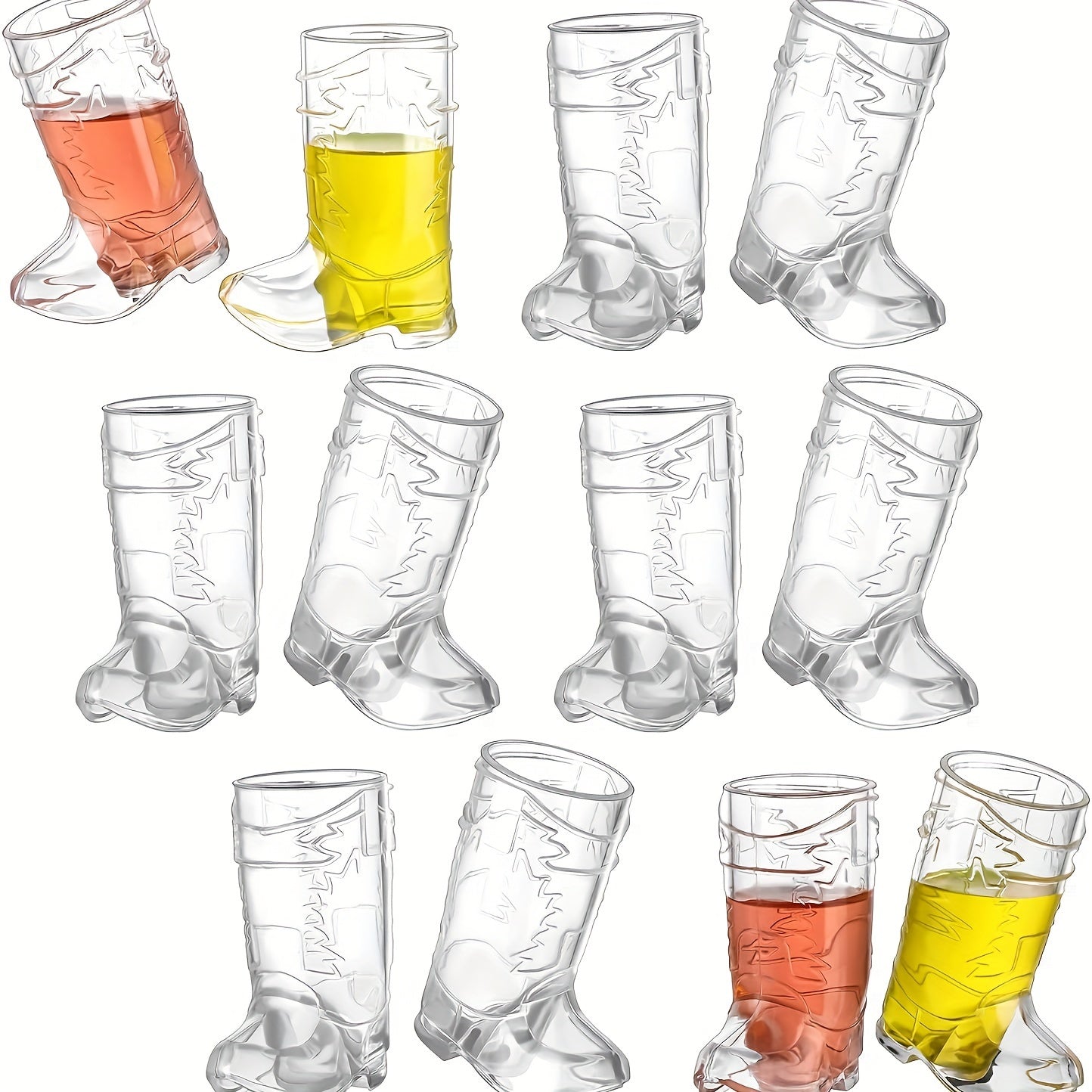 12pcs, Mini Cowboy Boot Shot Glasses, Plastic Western Cowboy Beer Mugs, Cool Party Cups, Reusable Cowboy Cowgirl Party Decorations Supplies For Birthday, Theme Party